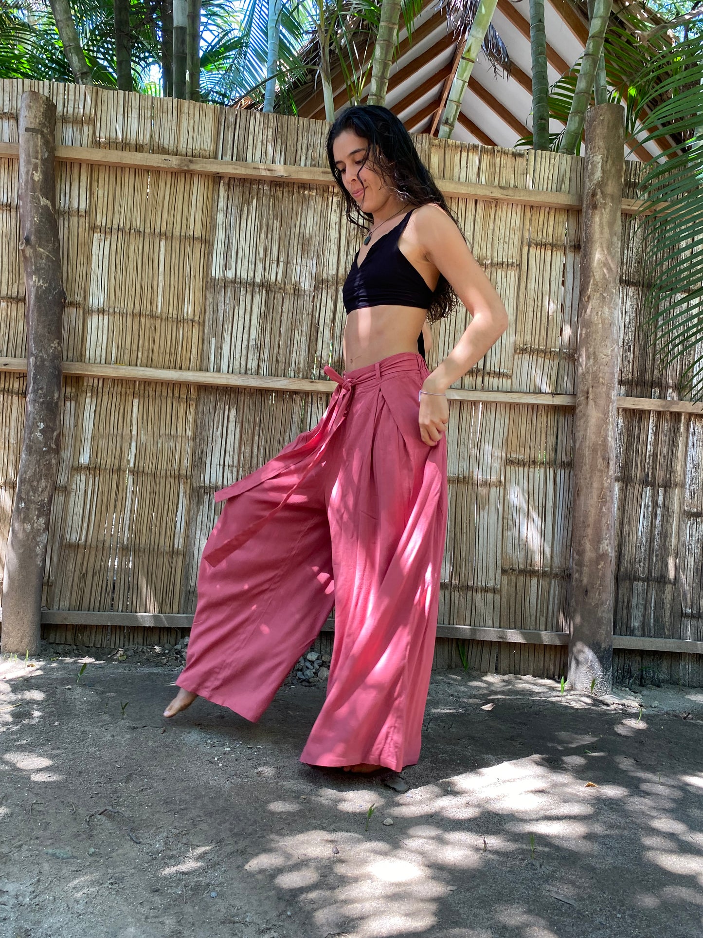 Pantalón Relajado Frambuesa