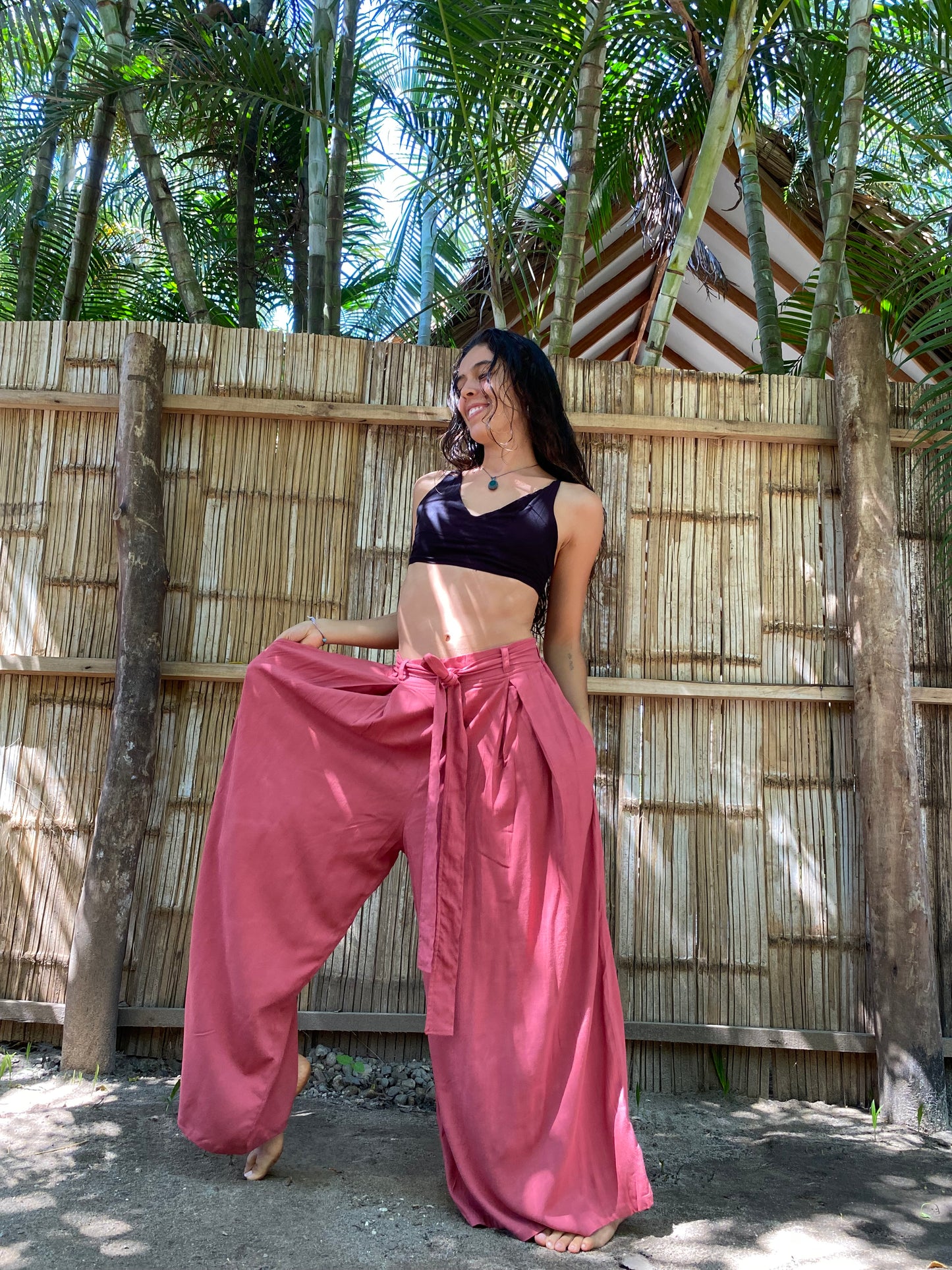 Pantalón Relajado Frambuesa