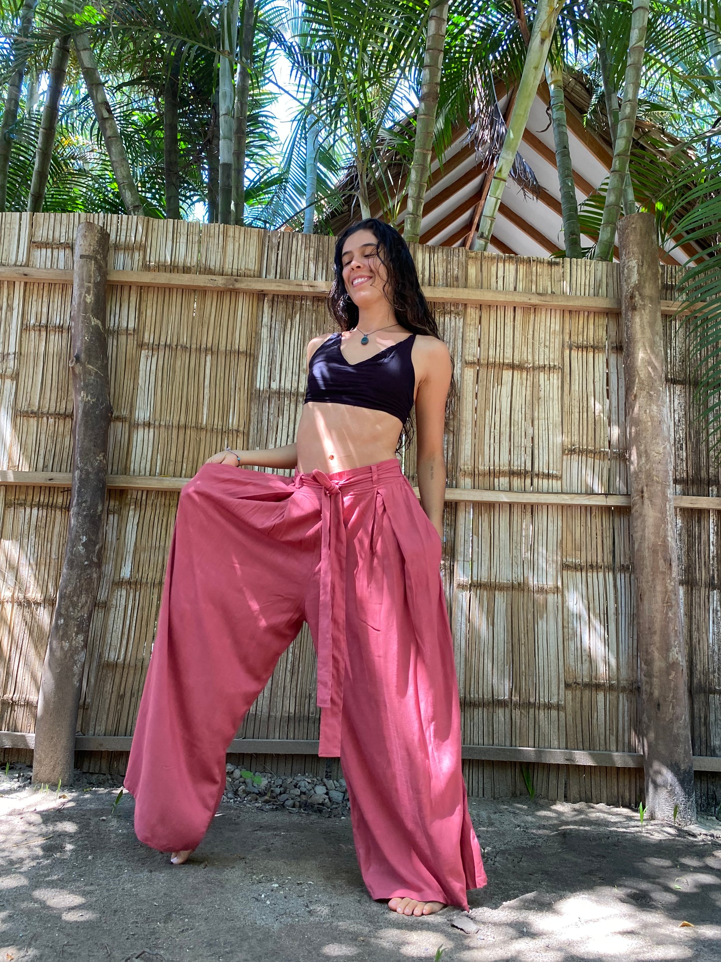 Pantalón Relajado Frambuesa
