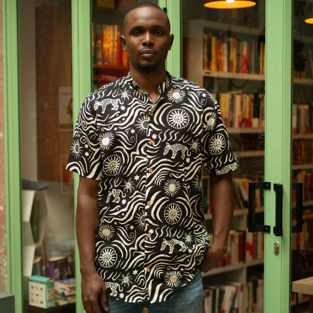 Camisa Cuello Mao Flujo Nocturno