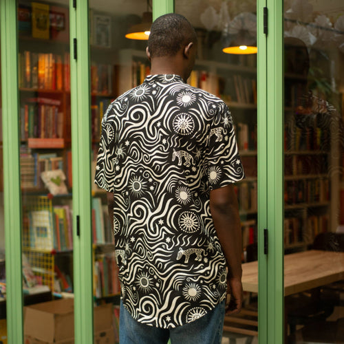 Camisa Cuello Mao Flujo Nocturno