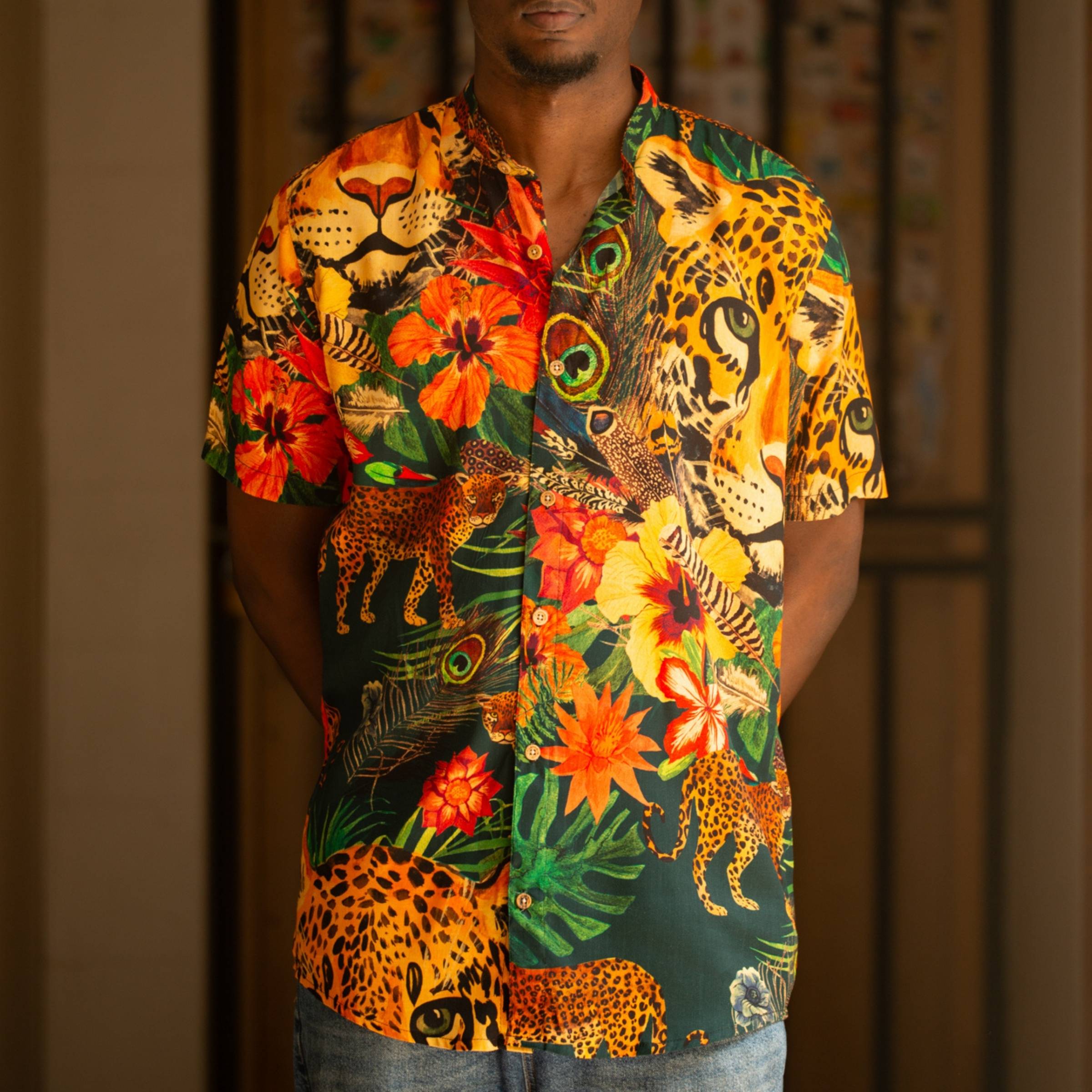 Camisa Cuello Mao Jaguar