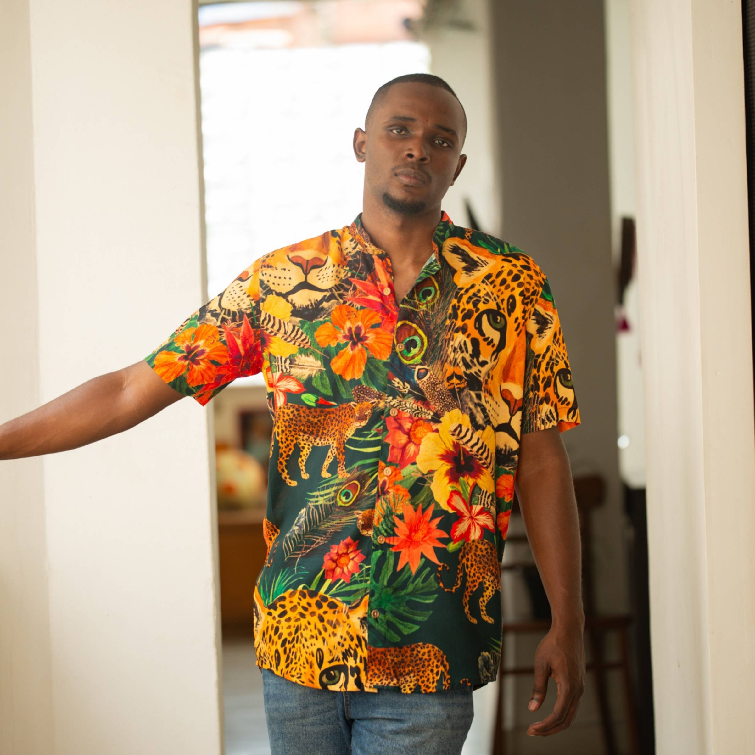 Camisa Cuello Mao Jaguar