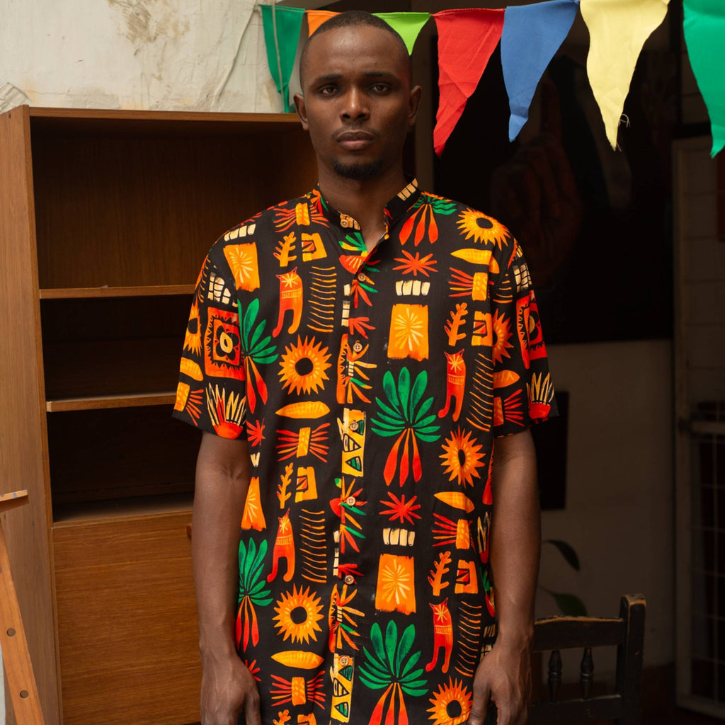 Camisa Cuello Mao Selva Verde