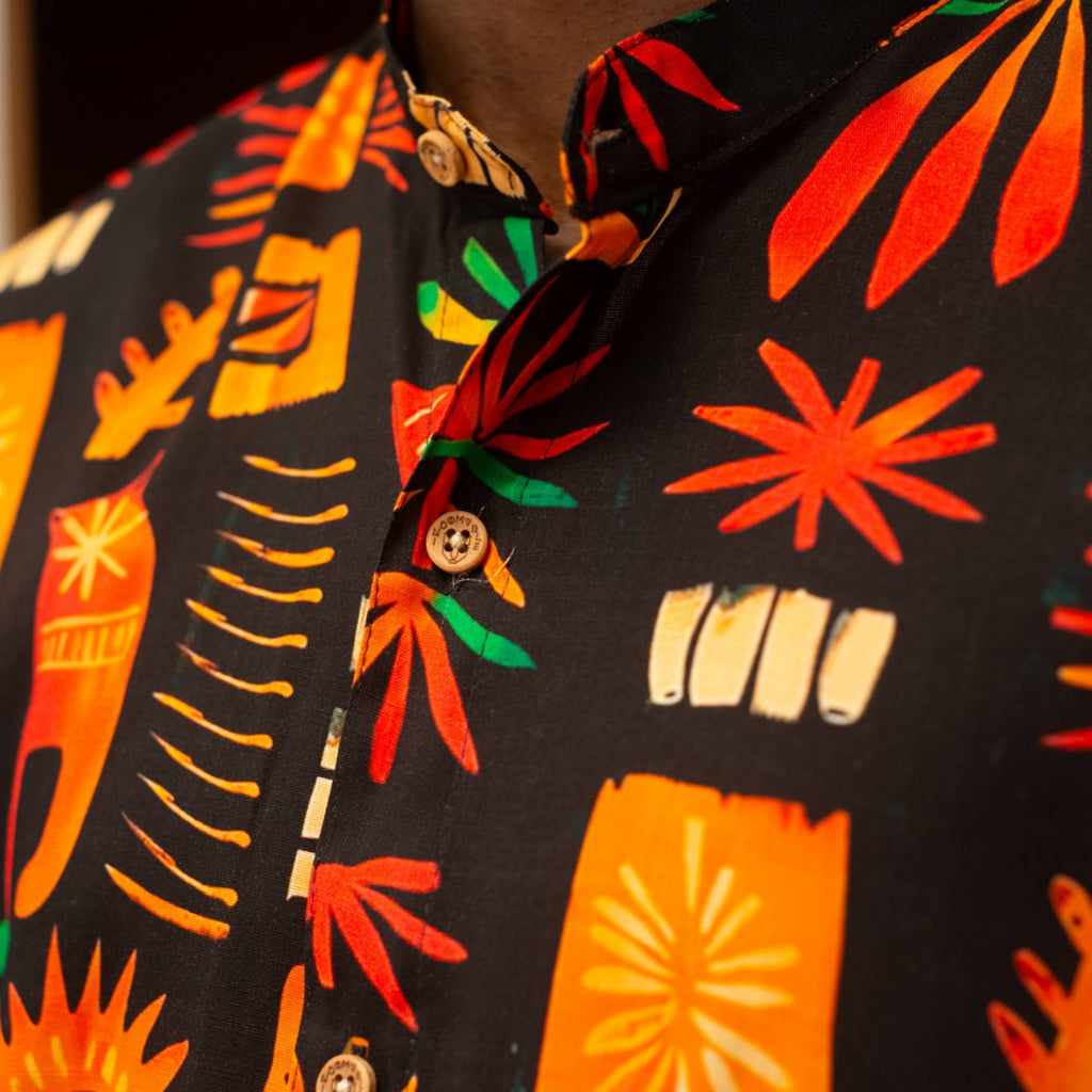 Camisa Cuello Mao Selva Verde