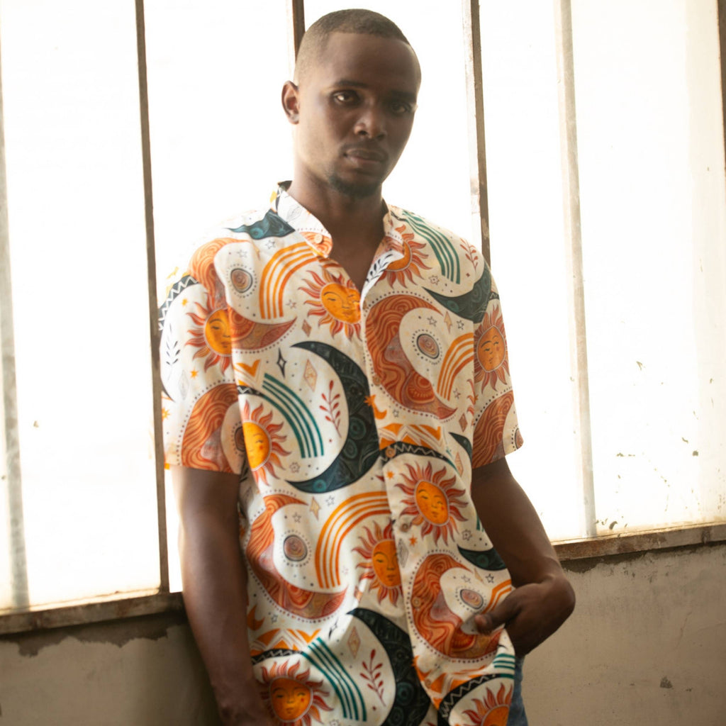 Camisa Cuello Mao Sistema Solar