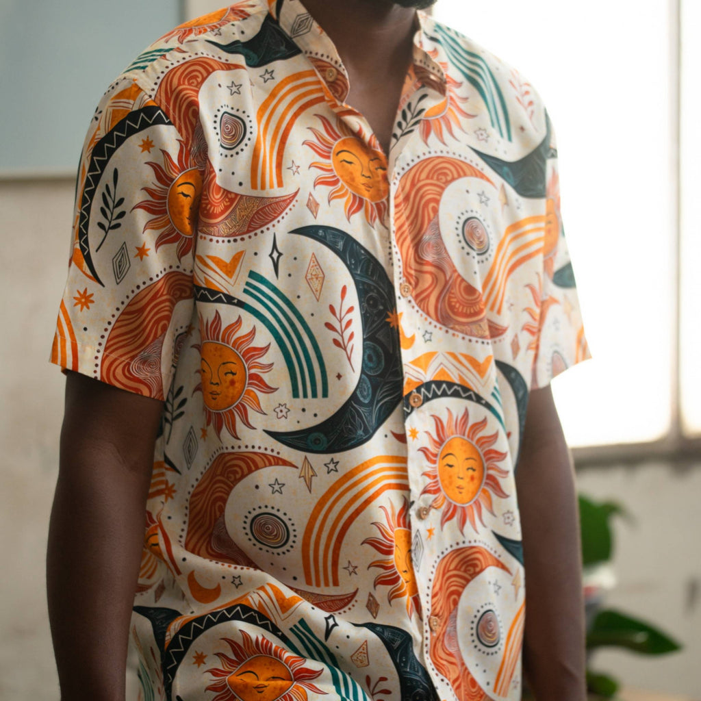 Camisa Cuello Mao Sistema Solar