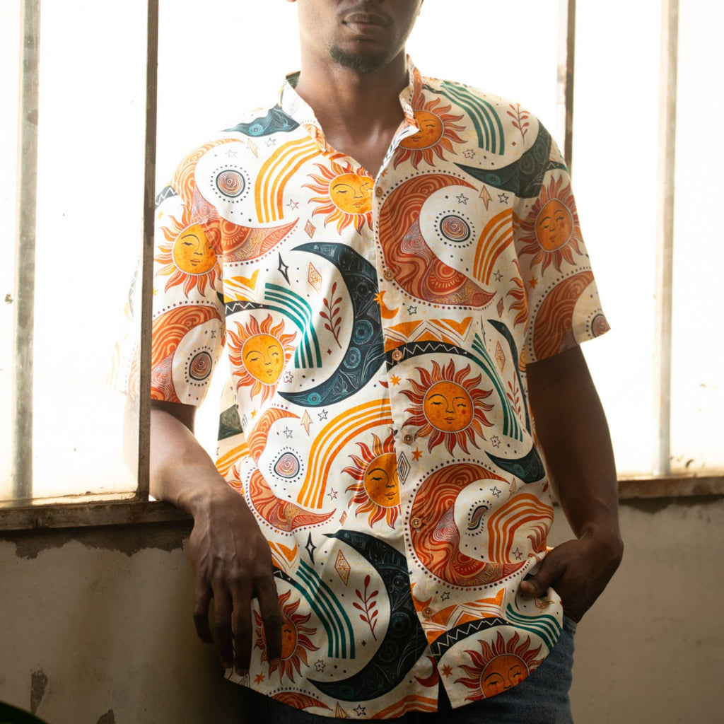 Camisa Cuello Mao Sistema Solar