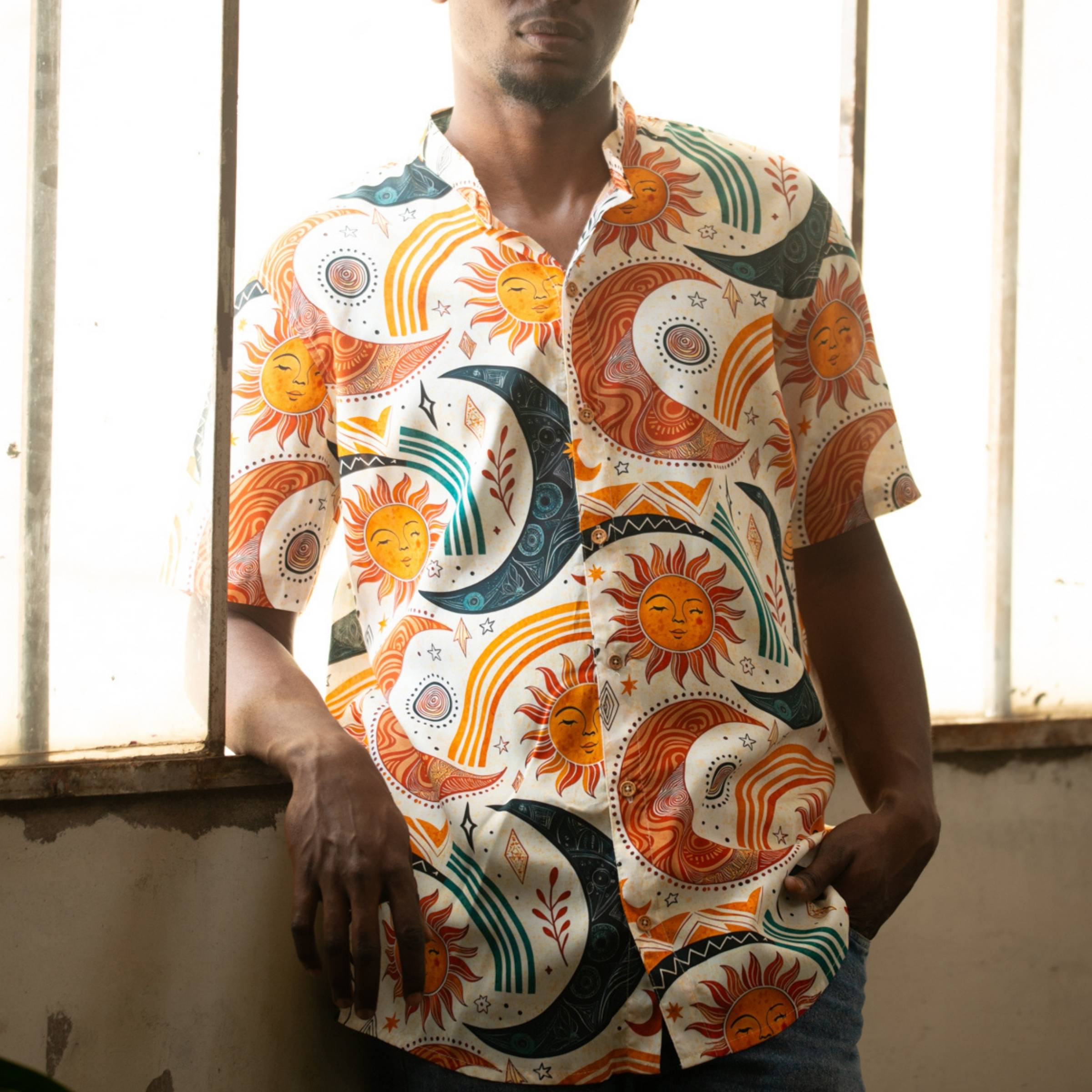 Camisa Cuello Mao Sistema Solar