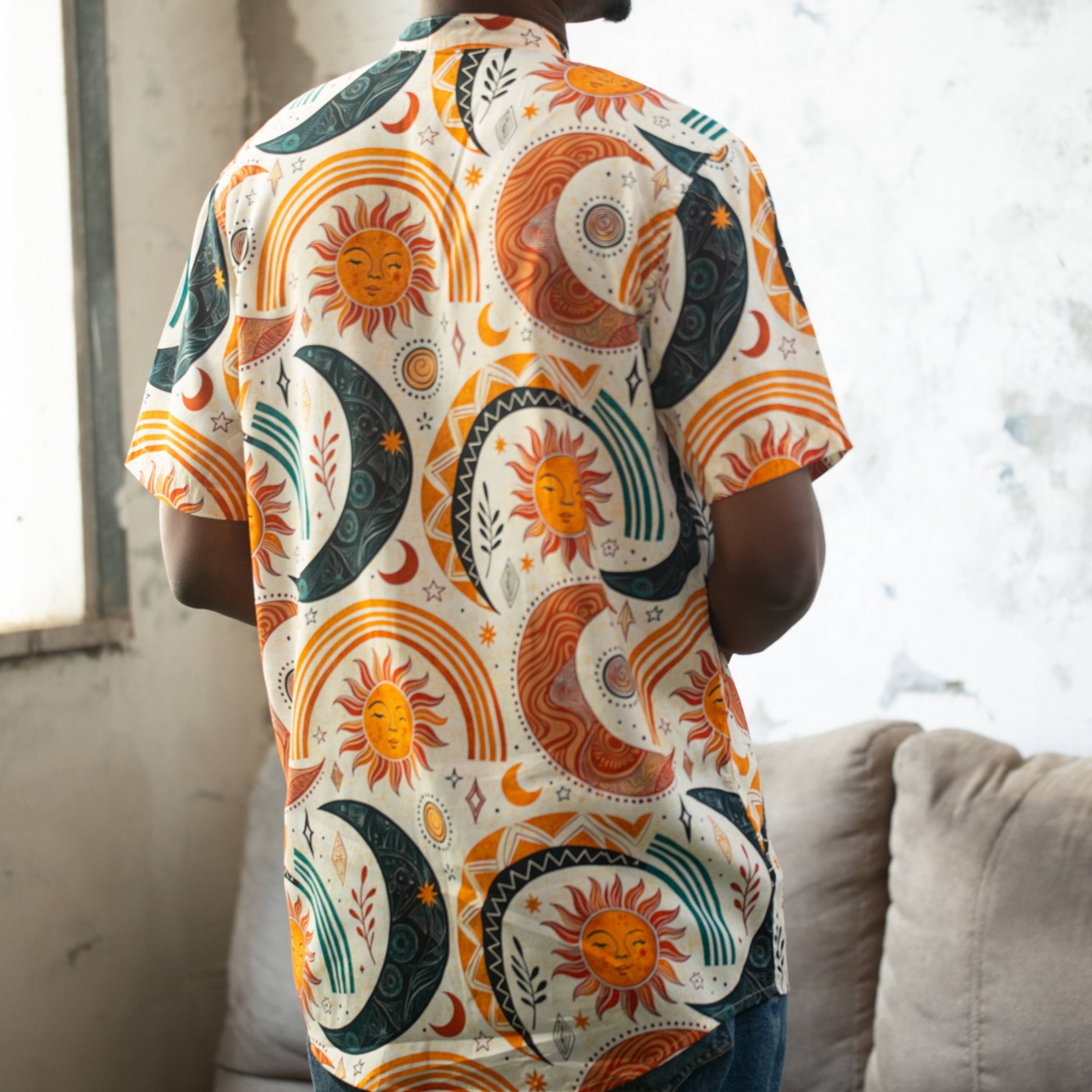 Camisa Cuello Mao Sistema Solar