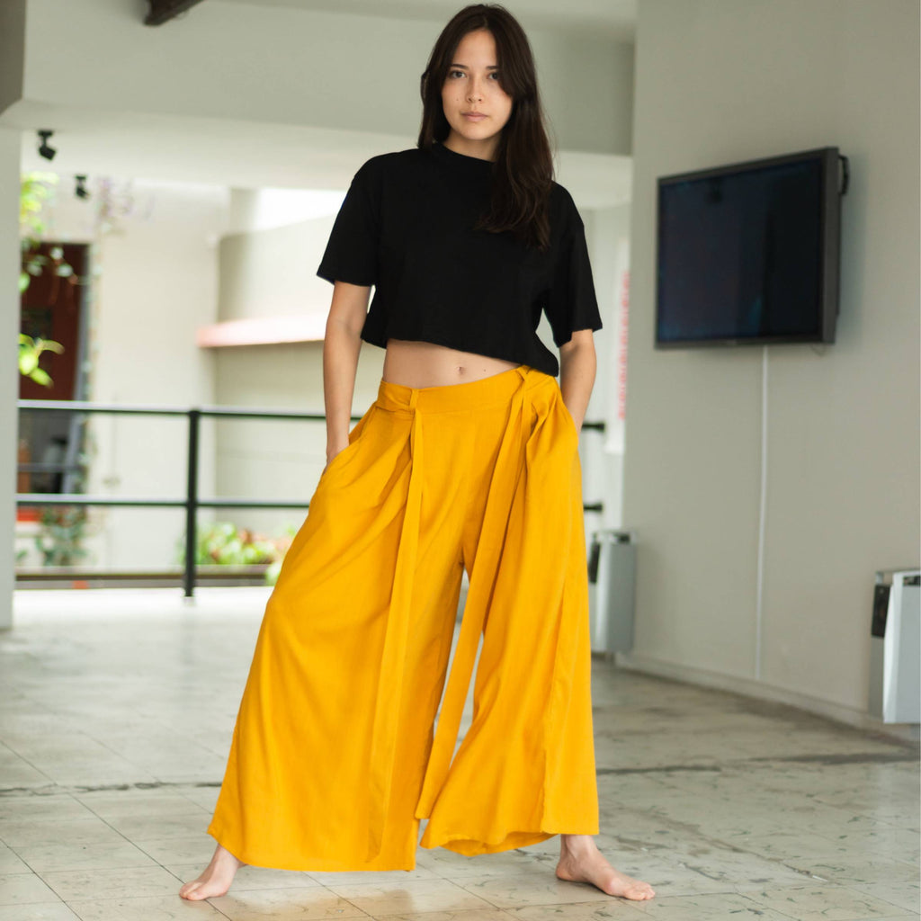 Pantalón Relajado — Amarillo Solar