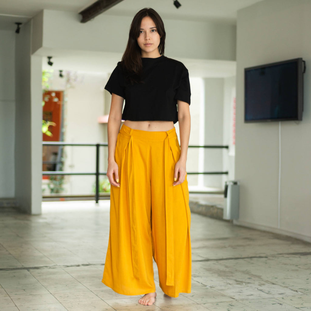 Pantalón Relajado — Amarillo Solar