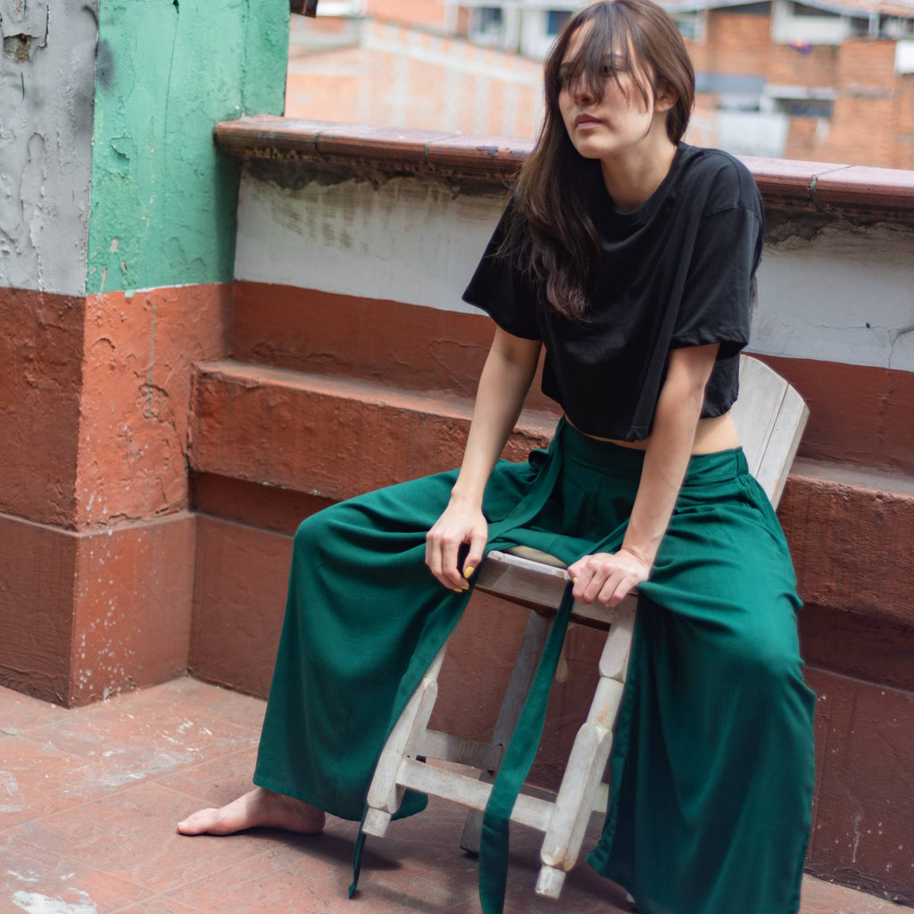Pantalón Relajado — Verde Esmeralda