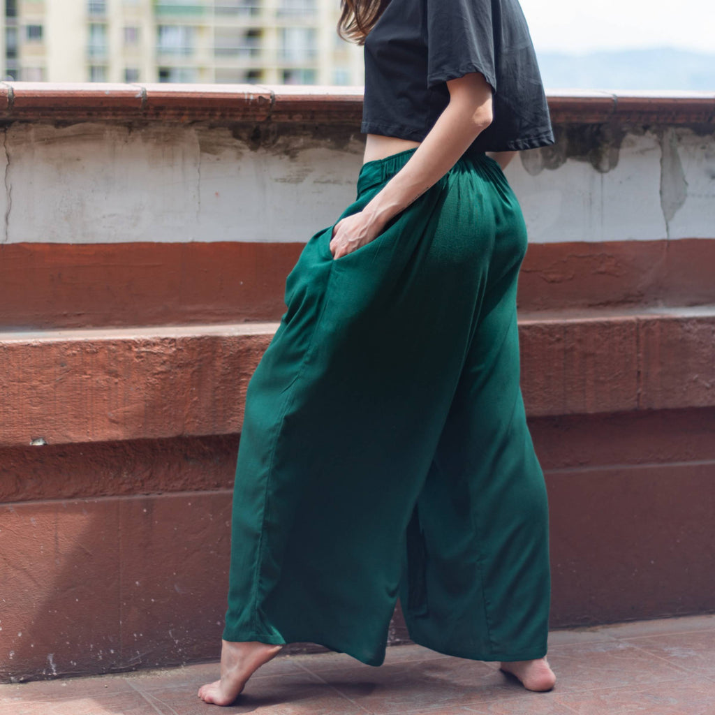 Pantalón Relajado — Verde Esmeralda