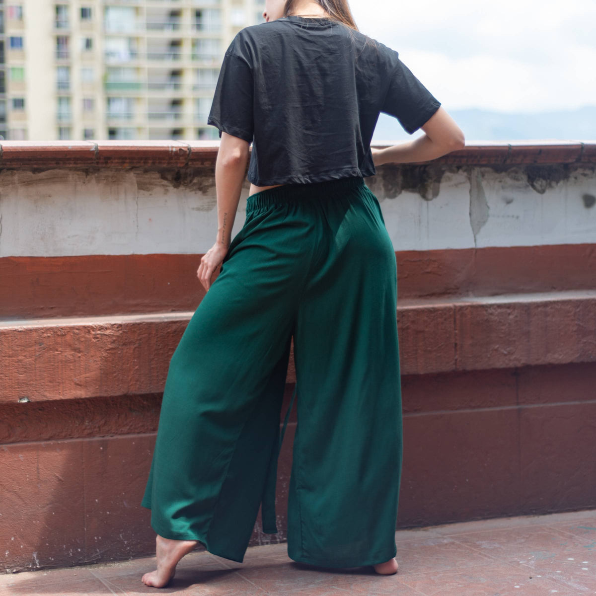 Pantalón Relajado — Verde Esmeralda