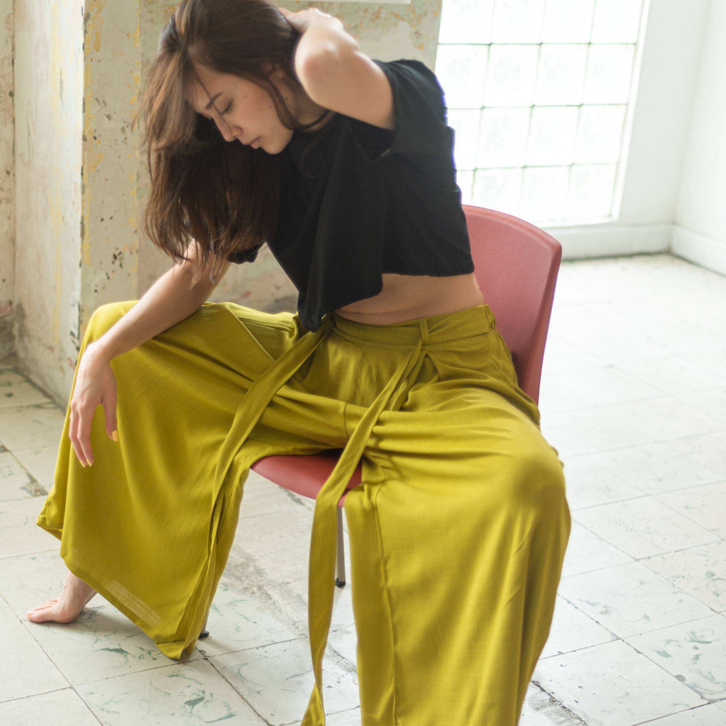 Pantalón Relajado — Verde Oliva