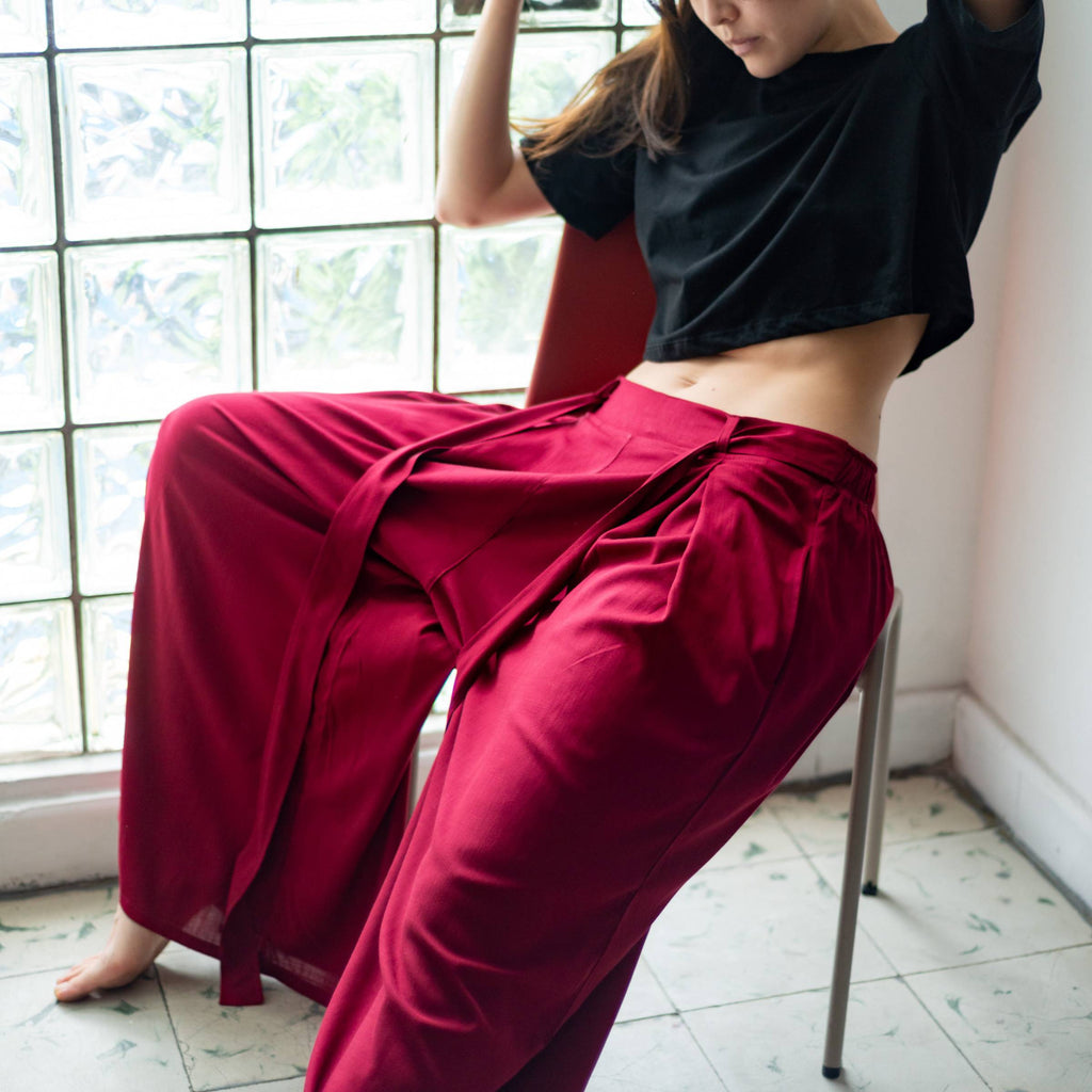 Pantalón Relajado — Vino