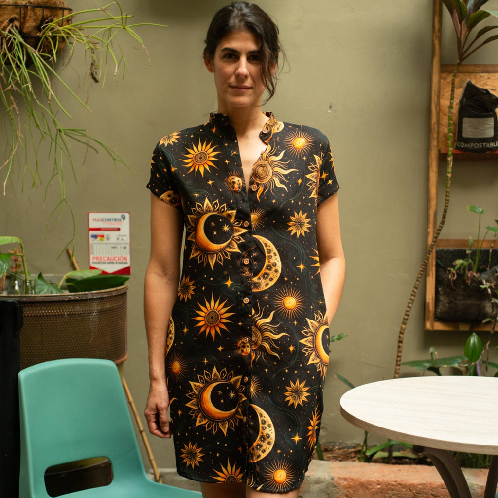 Vestido Camisa Eclipse Dorado