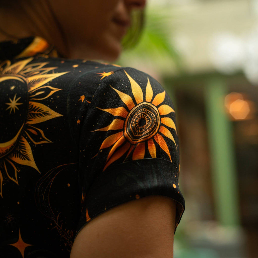 Vestido Camisa Eclipse Dorado