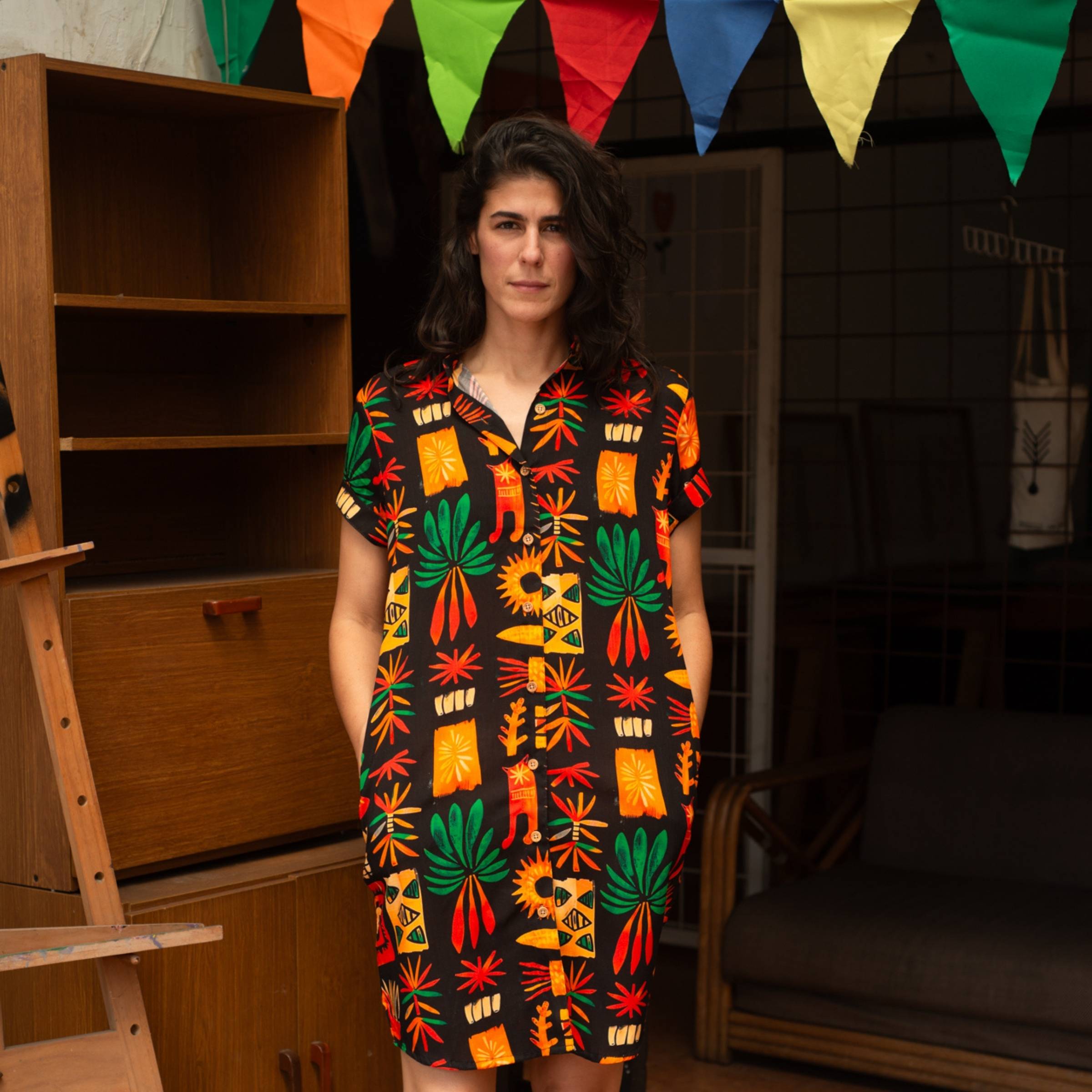 Vestido Camisa Fuego Verde