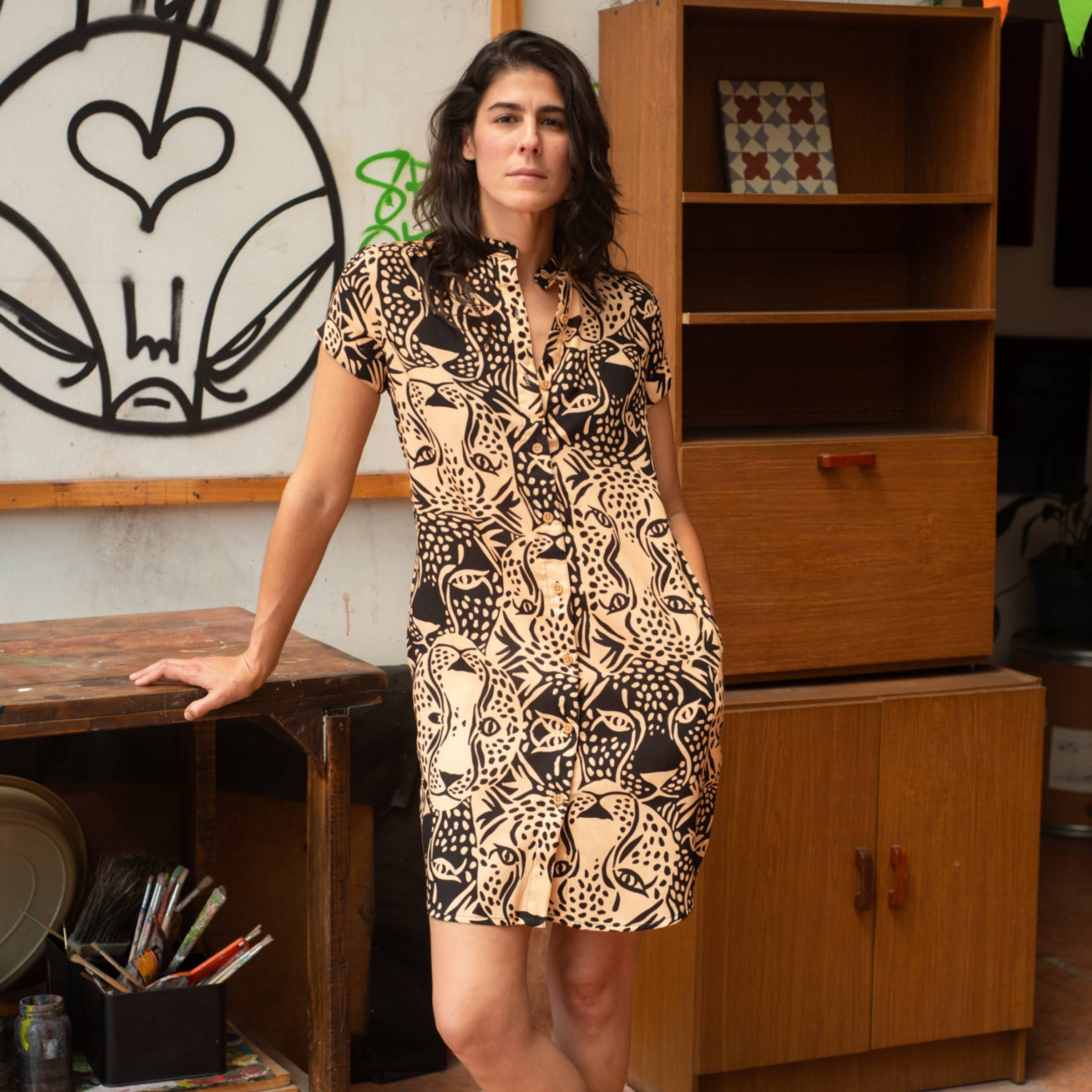 Vestido Camisa Jaguar Tierra