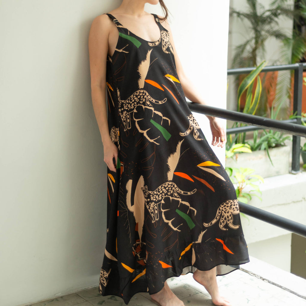 Vestido Cruzado Jaguar Fractal