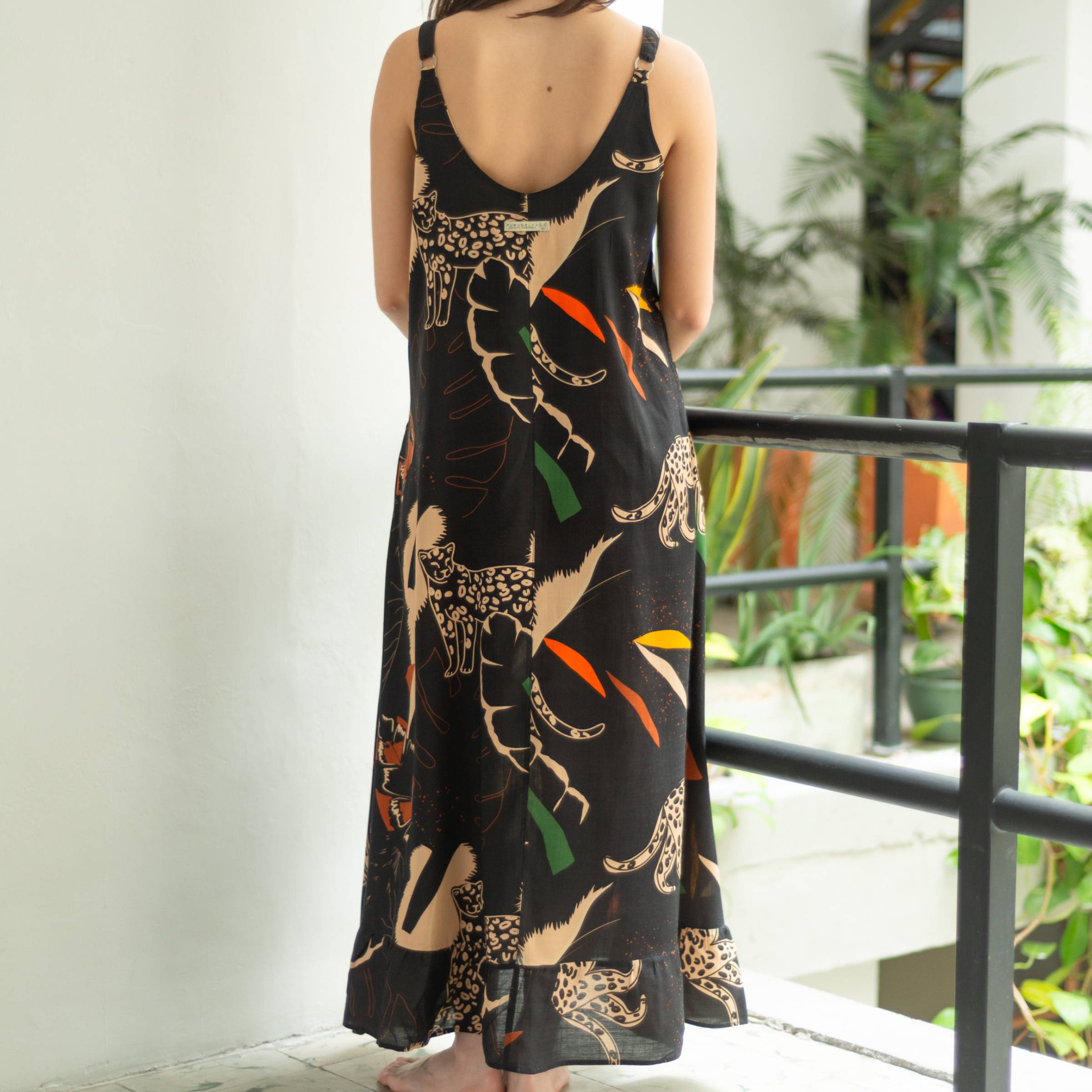 Vestido Cruzado Jaguar Fractal