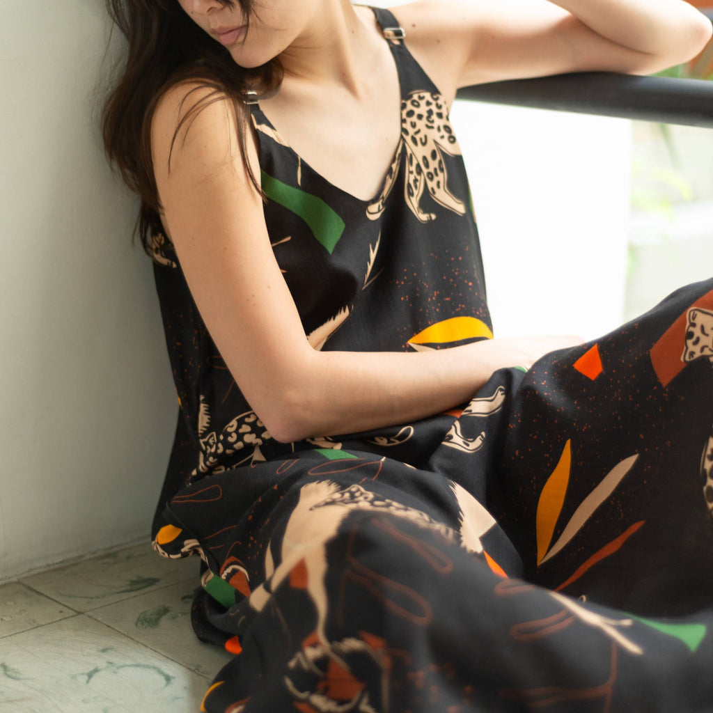 Vestido Cruzado Jaguar Fractal