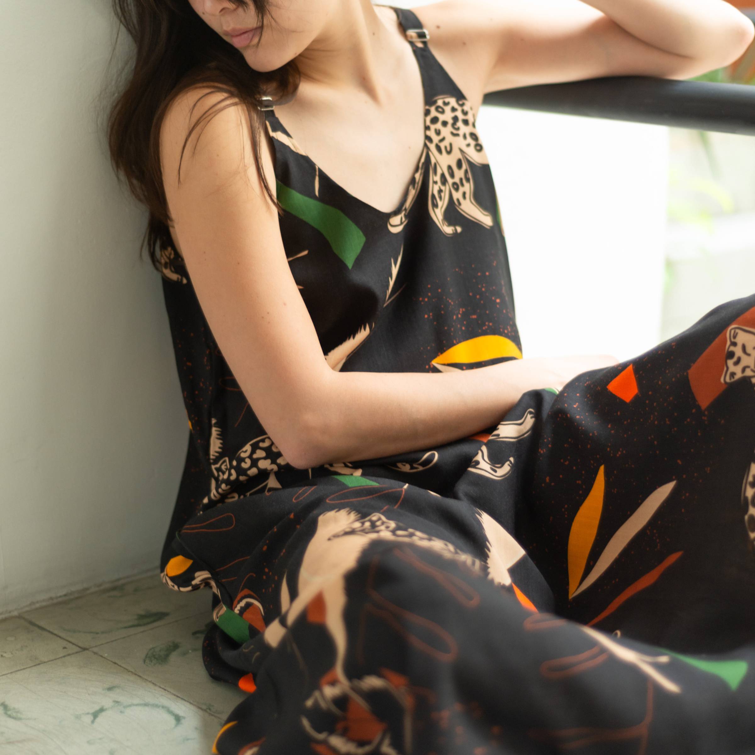 Vestido Cruzado Jaguar Fractal