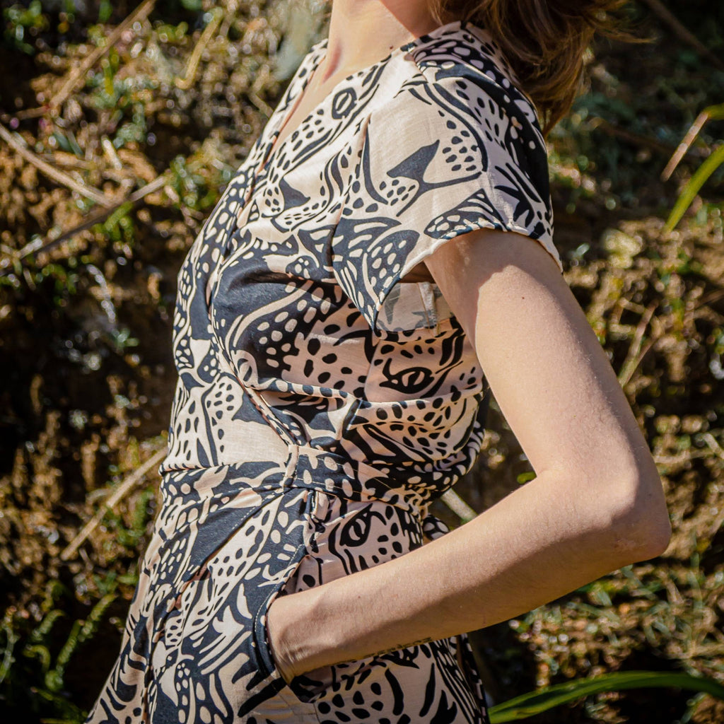 Vestido Cruzado Jaguar Tierra