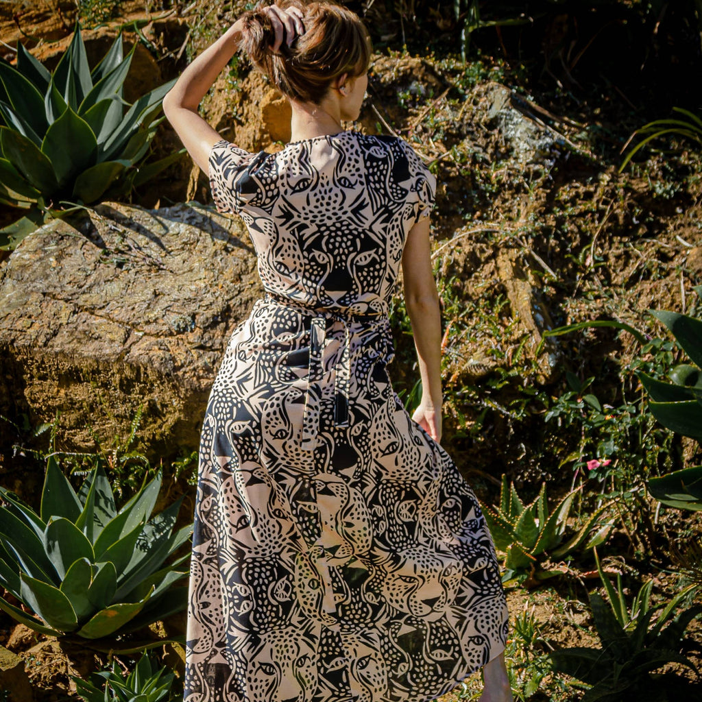 Vestido Cruzado Jaguar Tierra