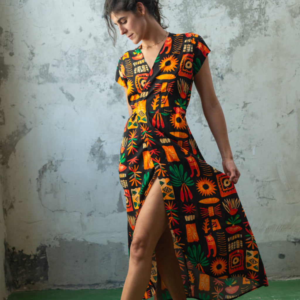 Vestido Cruzado Selva Verde