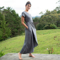 Vestido Cruzado — Gris Humo
