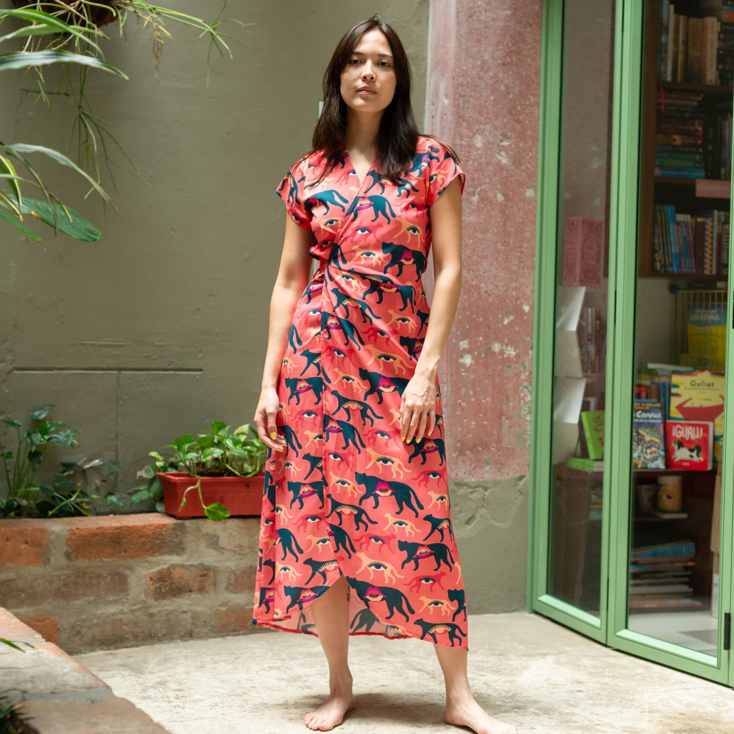 Vestido Cruzado — Jaguar Rosa