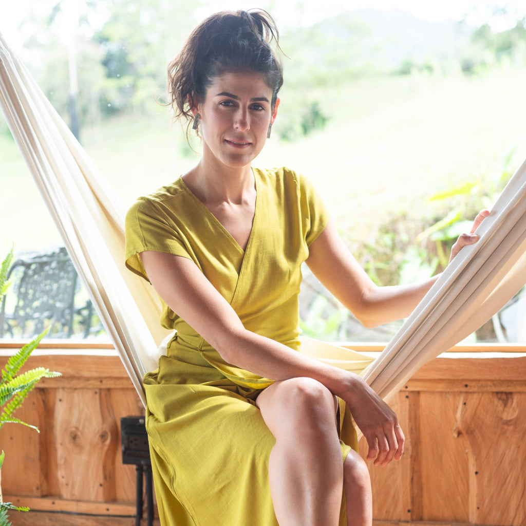 Vestido Cruzado — Verde Oliva