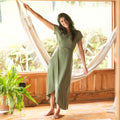 Vestido Cruzado — Verde Selva