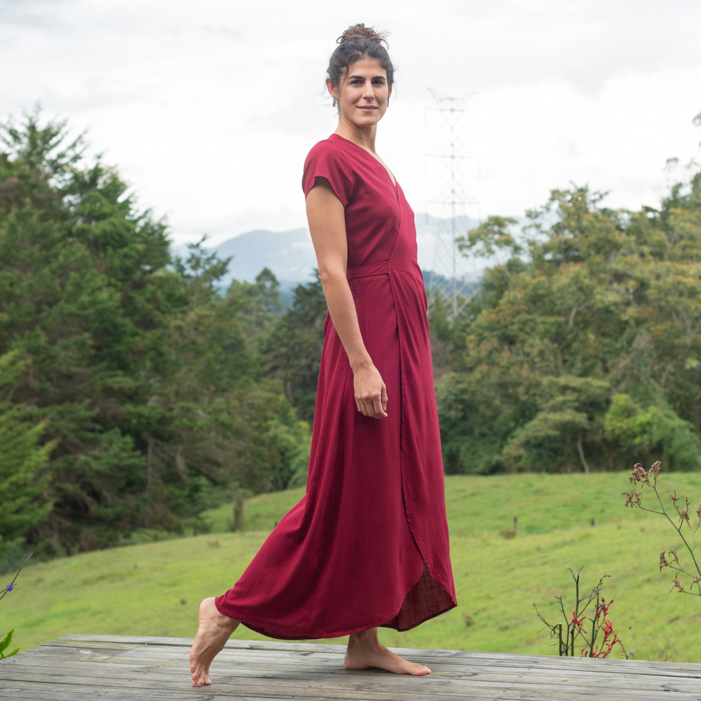Vestido Cruzado — Vino