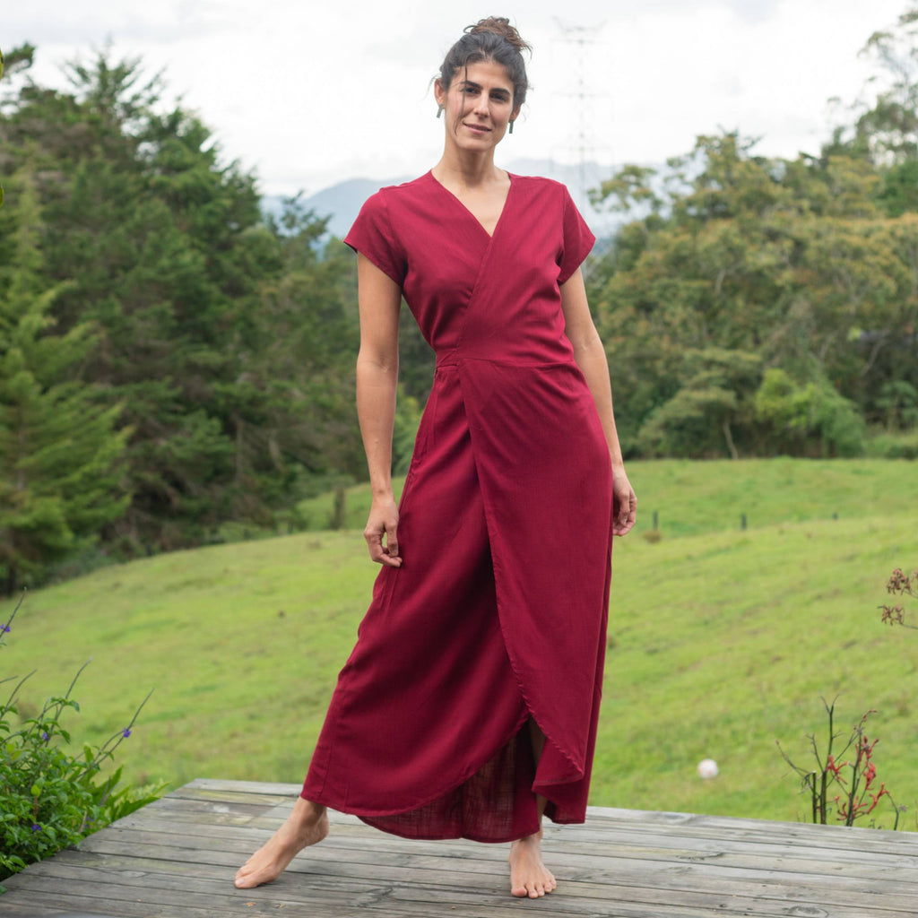 Vestido Cruzado — Vino