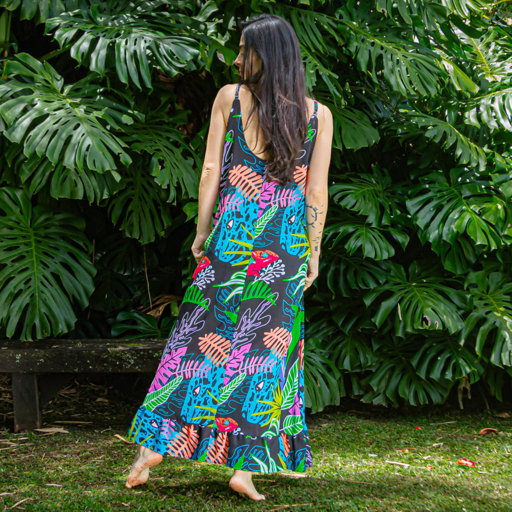 Vestido Largo Selva Eléctrica