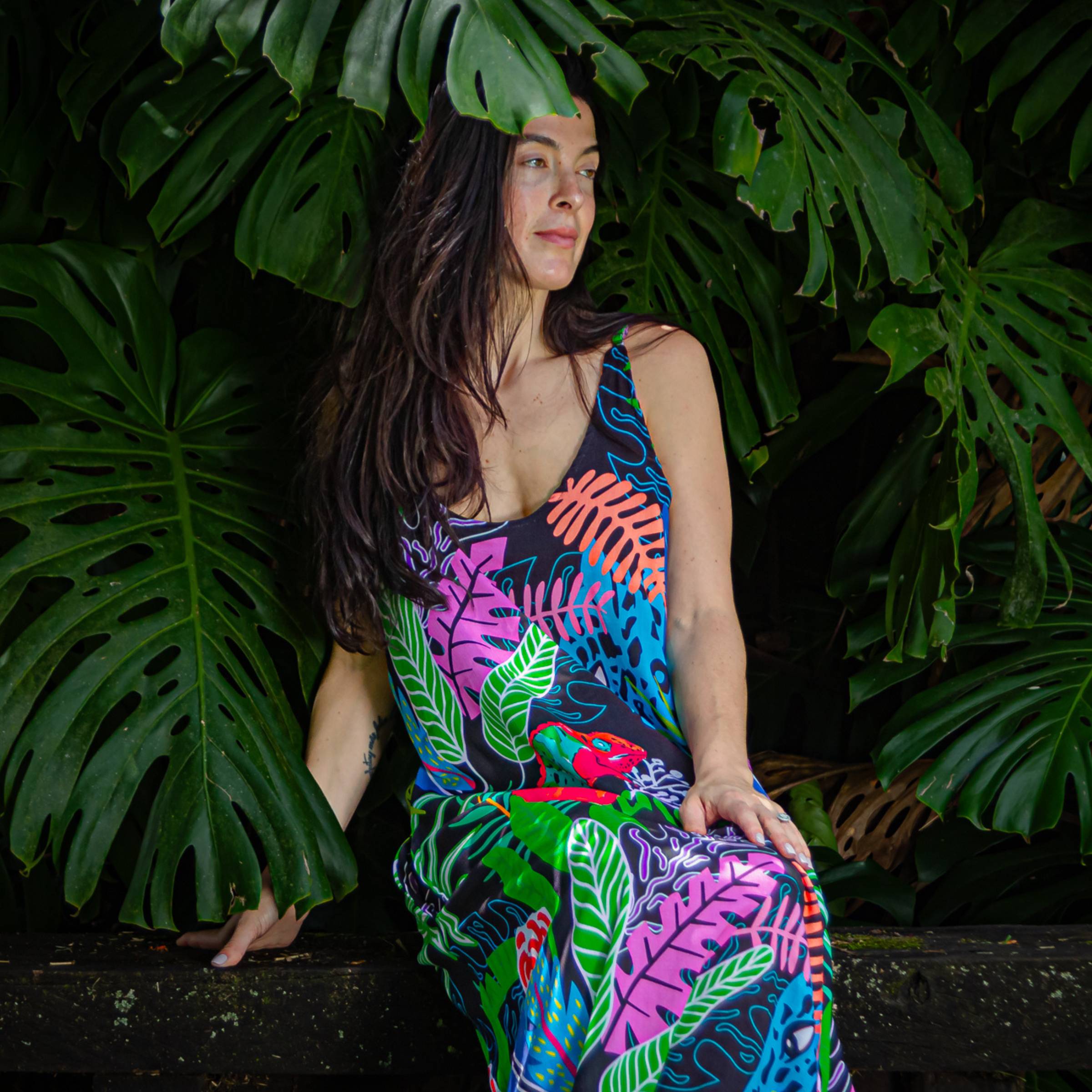 Vestido Largo Selva Eléctrica