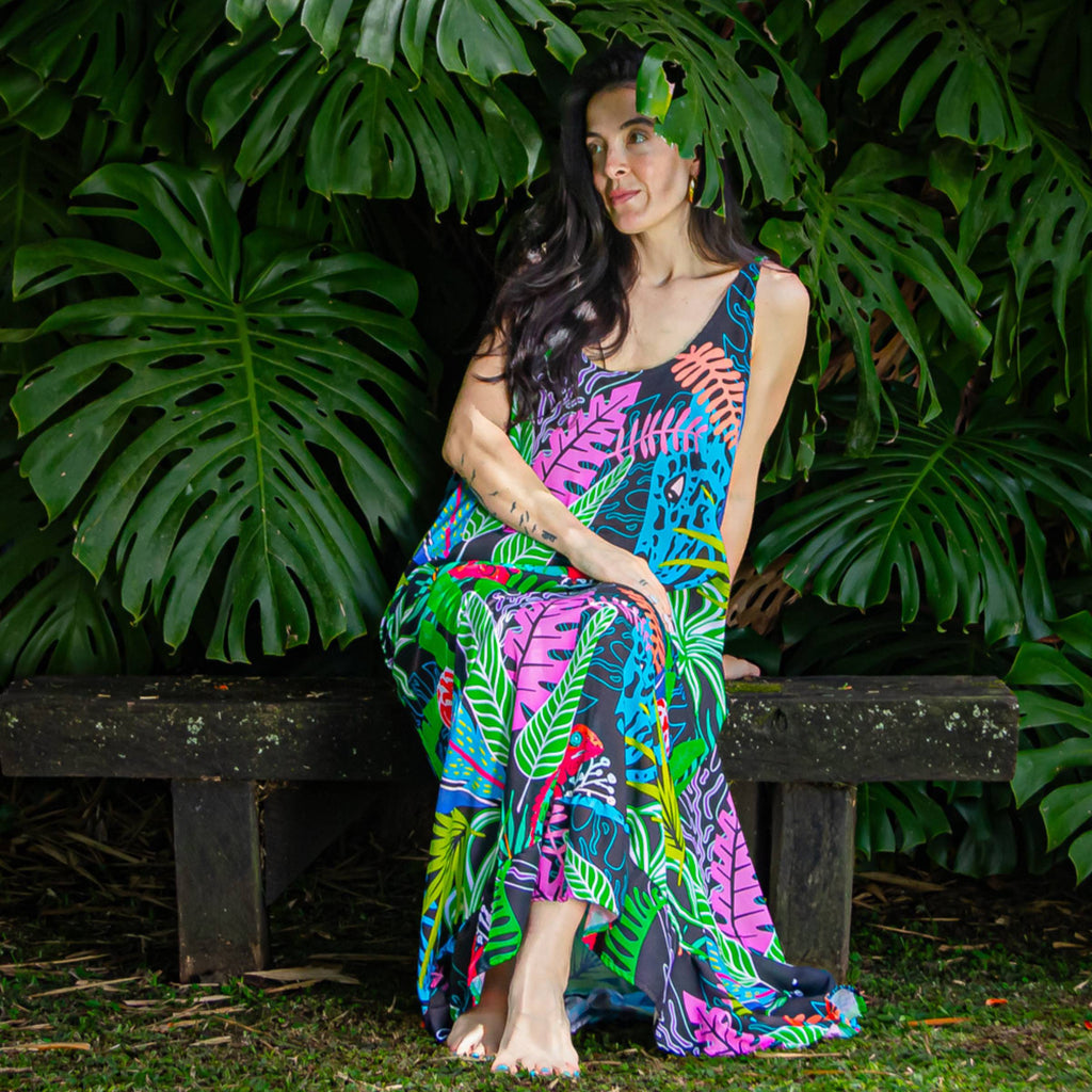 Vestido Largo Selva Eléctrica